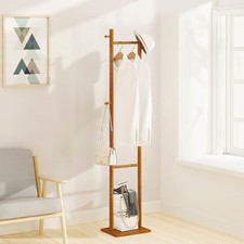 Hall Tree Coat Rack Wooden