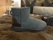 UGGS Short Grey And Pewter Leather Size 4 No Box