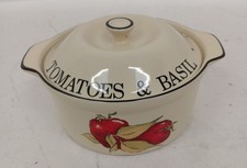 Vintage Rayware Tomatoes & Basil Casserole Dish Decorative Tableware 26.5cm