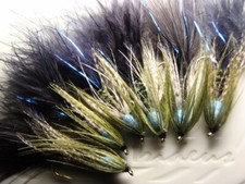 Irideus Camo Blueberry Soft Hackle Wooly Bugger Streamer flies Trout Fly Fishing