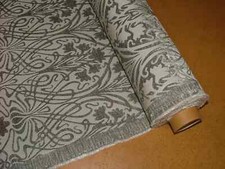 Art Nouveau Chenille Fabric Flint Grey Curtain Upholstery Cushion  25 Metre Roll