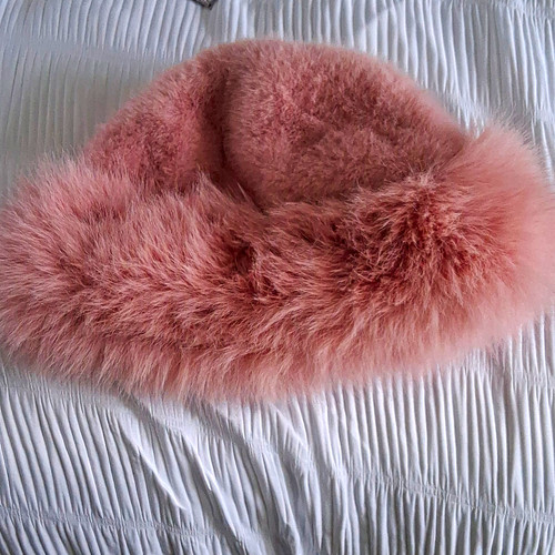Pink faux fur cossack - faux, hat