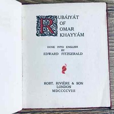 Rubaiyat Omar Khayyam Edward Fitzgerald 1908 Antique Riviere Book