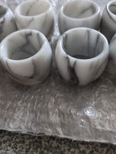 6x Marble Napkin Rings Holders Dining Table