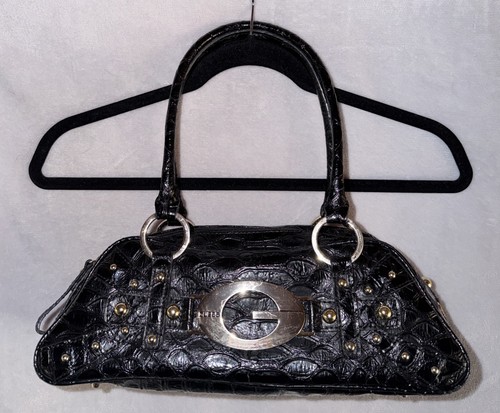 Y2k guess black croc embossed - y2k,