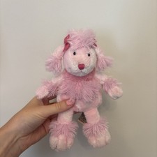 Rare Keel Toys French Pink Poodle Dog with Bows 19cm Soft Plush Toy Comforter