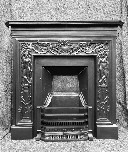 Restored cast iron - cast, fireplace