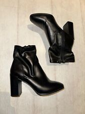 Atmosphere Primark Black Faux Leather Heel Boots Size 5