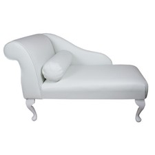 White Vinyl Chaise Longue Sofa