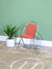  Vintage Stak-A-Bye Chair Red Retro Metal Funky Cool Industrial 1950's