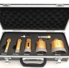 SHDIATOOL Diamond Drill Core Bits Kit with Box 20/27/35/55/68mm and a 20mm...