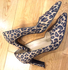 Russell Bromley Court Shoes Ladies Size 7.5 Leopard Print RRP £99.50