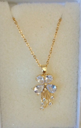Ladies gold coloured butterfly - coloured,