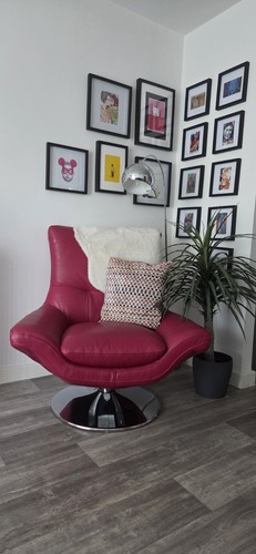 Real leather raspberry retro - real,