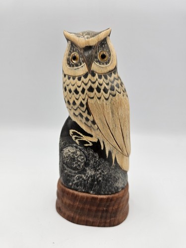 Hand carved owl ornament - hand,