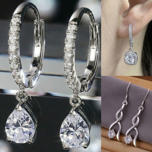 Silver earrings huggie - silver,