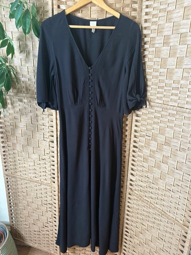Black viscose maxi dress - black,