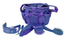 GROOMING KIT BAG FILLED WITH BRUSHES PINK NAVY PURPLE PONY HORSE SET *FREE POST*