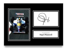 Nigel Mansell Signed A4 Photo Autograph Card Formula One F1 Gift Display + COA