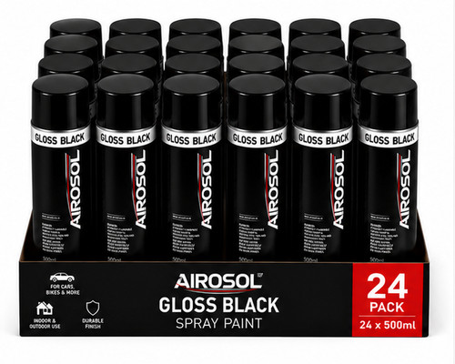 Gloss black aerosol spray - black,