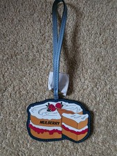GENUINE MULBERRY SPONGE CAKE  LEATHER MULTICOLOURED KEYRING BAG  CHARM 