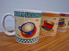 Set of 4 Coffee Bar Mugs 12oz