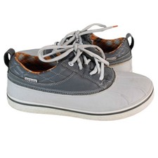 Crocs Golf Lace Up Duck Shoes Gray Casual Comfort Walking Sneakers Size 10