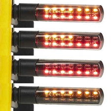 Warrior Dual Colour Rear LED Universal Motorcycle Indicators (Pair) - E-Marked