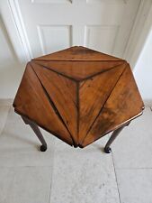 Hexagonal Triangular Swivel-top Rotating Envelope Corner Hinged Drop-leaf Table
