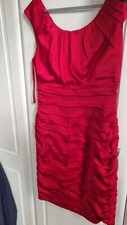 COAST Coral NIKITA Cocktail Scoop Neck Ruched Elegant Shift Dress 10  RRP £125
