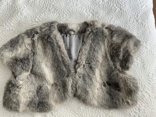 Faux fur grey bolero - faux,