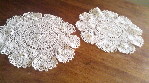 Pair vintage irish crochet - pair,