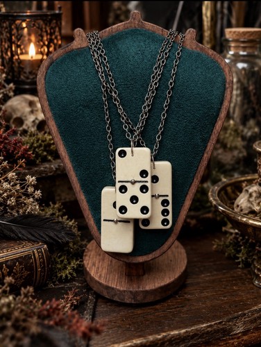 Vintage domino pendant - domino,