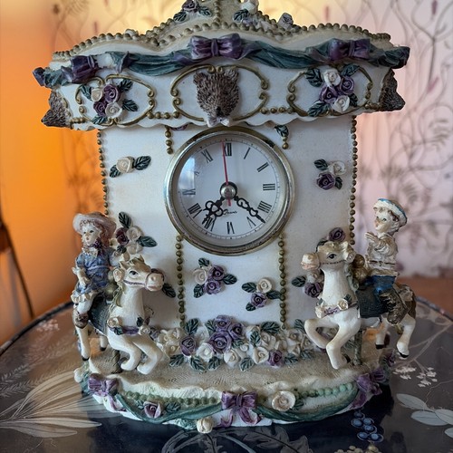 Vintage carousel mantel clock - carousel,