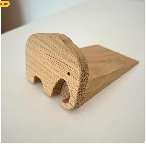 Elephant door stop wooden - stop,