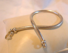 Bracelet Silver 925 Vintage 1970s Snake Link With Shepherds Hook Clasp 7 3/4" L