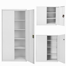 Metal Two Door Office Filing Cabinet 3/4/5 Layers Steel File Storage Cupboard UK