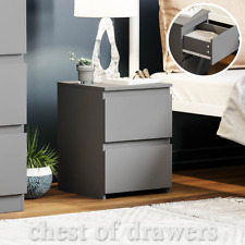 SALE  2 Drawer Bedside Chest Bedroom Cabinet Nightstand Storage Grey