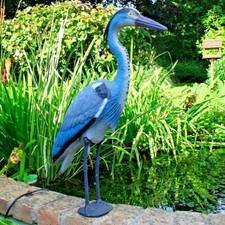 Heron Decoy Garden Repellent Pond Ornament Scarer Realistic Bird Outdoor 73cm