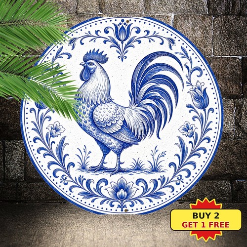 Blue white rooster poultry - rooster,