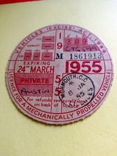 Tax Disc 1955