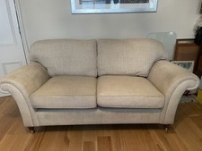 Laura Ashley 3-Seater Sofa Oatmeal Mortimer Style Superb Cond Spare Material VGC
