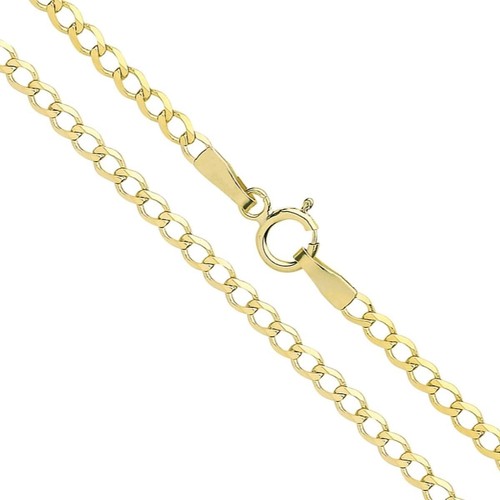 9ct yellow gold curb chain - chain, 24"