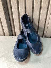 Pavers Leather Touch Fastening Mary Janes Shoes - Blue - UK 6 EUR 39