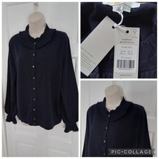 Boden navy wool blend ruffle - boden,