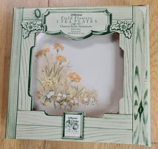 M & S St Michael Field Flowers Set of 3 Tea Plates, New In Box