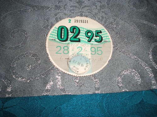 Tax disc used - disc..02, 95....used...