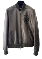 alexander mcqueen leather bomber jacket mens medium