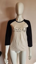 Jack Daniels Ladies Cream Black Printed Long Sleeve T Shirt Size 10 *Marked*