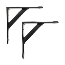 Shelf brackets pair black - brackets, of